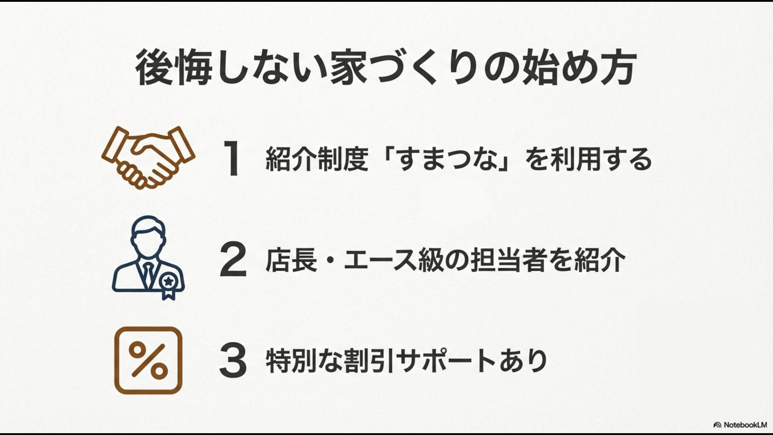 握手をしているイラストと店長紹介、特別割引サポートなどの紹介制度利用メリット。