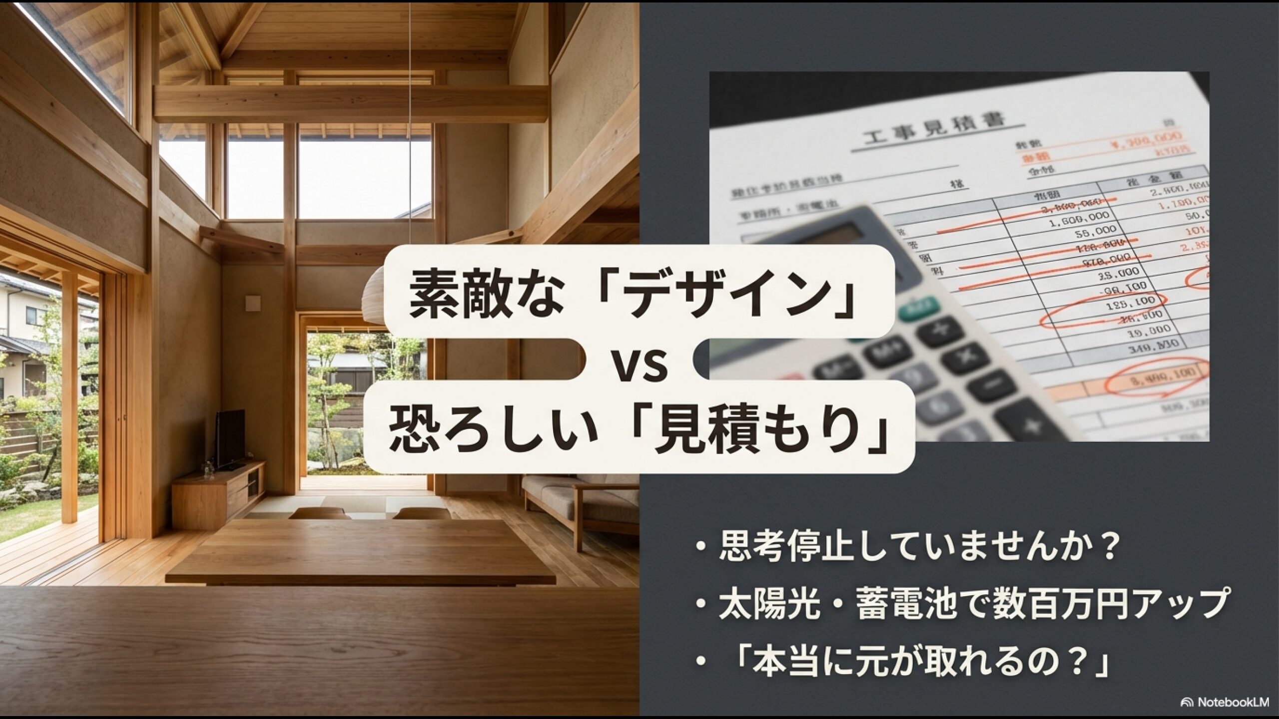 素敵なデザインの裏にある恐ろしい見積もり金額と太陽光・蓄電池の費用