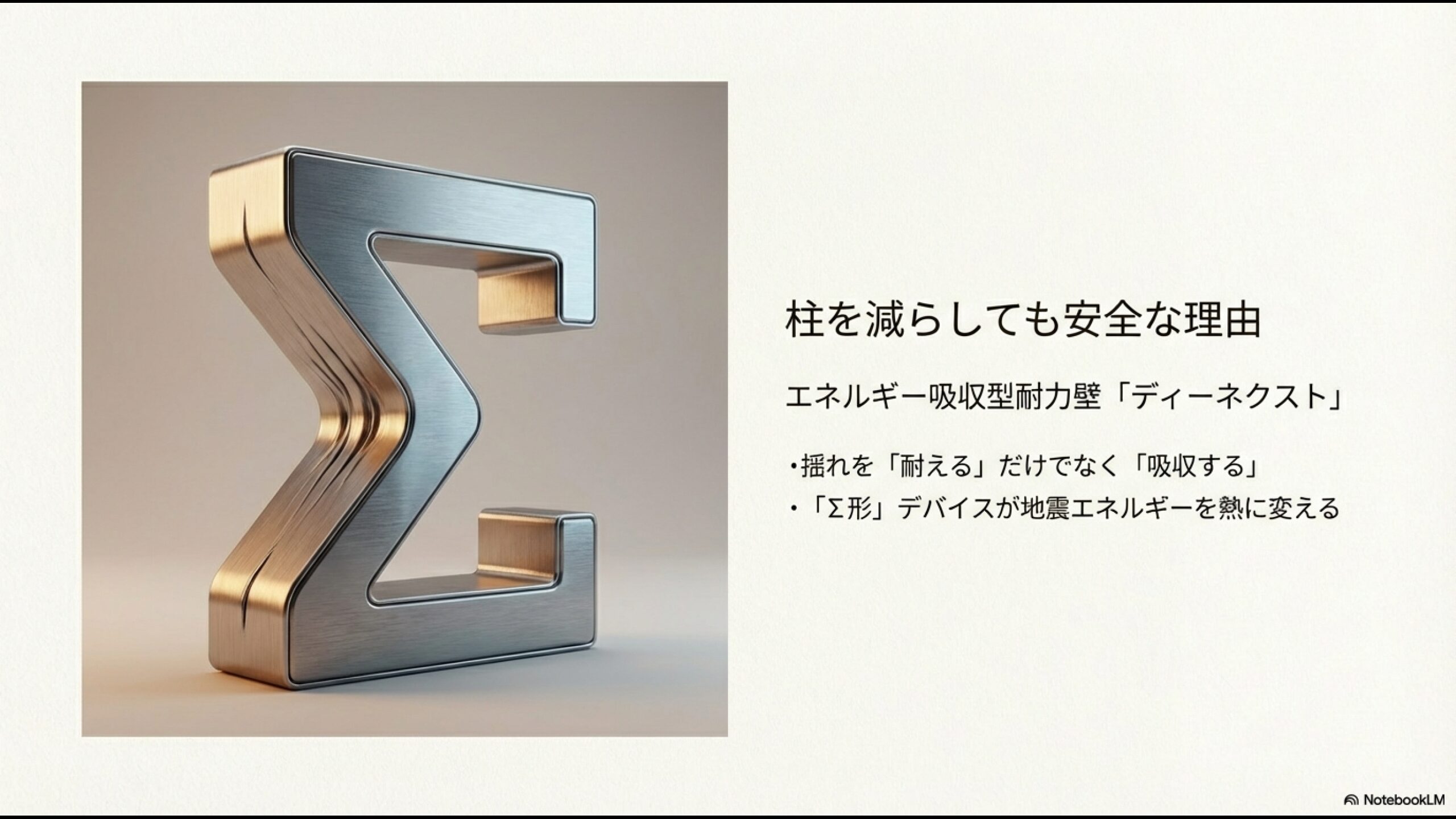 大和ハウス独自のエネルギー吸収型耐力壁「D-NΣQST」のΣ形デバイスが揺れを吸収する仕組み