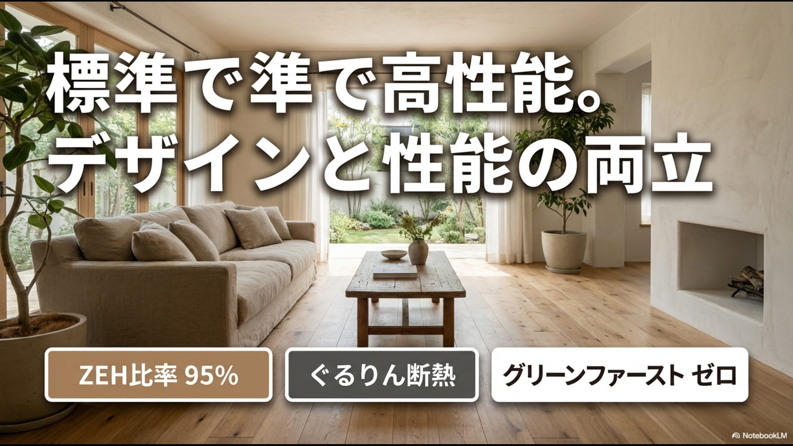 積水ハウスの新築戸建て住宅における高いZEH比率と、標準仕様での高性能化を示すデータ