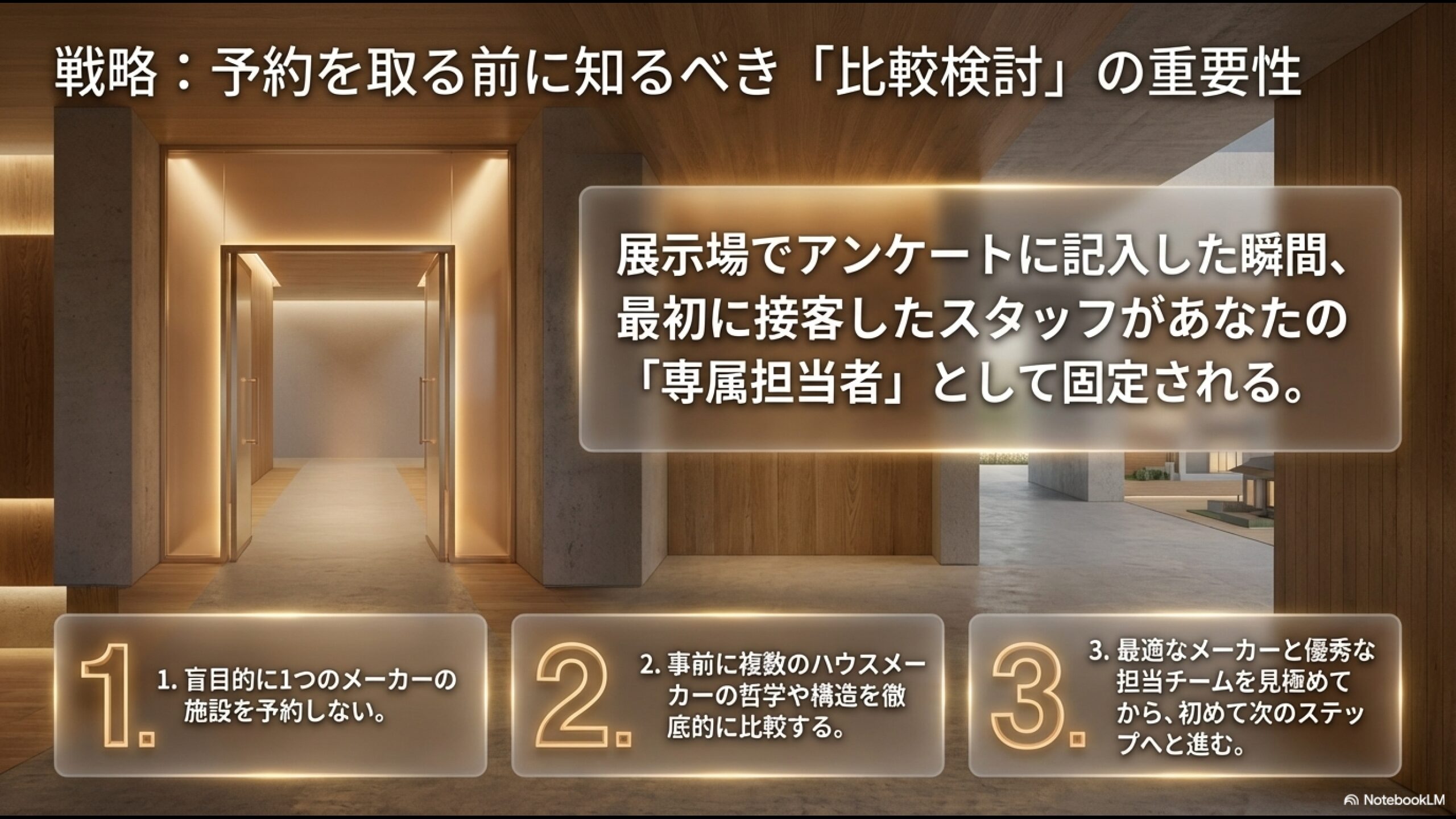 展示場予約前に知るべき、複数メーカーの徹底的な比較と最適な担当チームを見極めるステップ